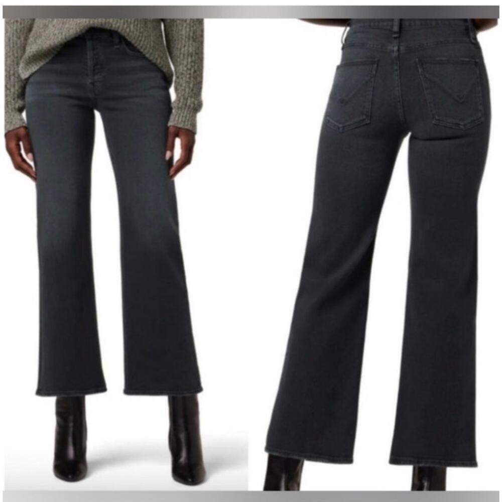 NWT Hudson Rosie High Rise Wide Leg Ankle Jeans Black Ash Size 31